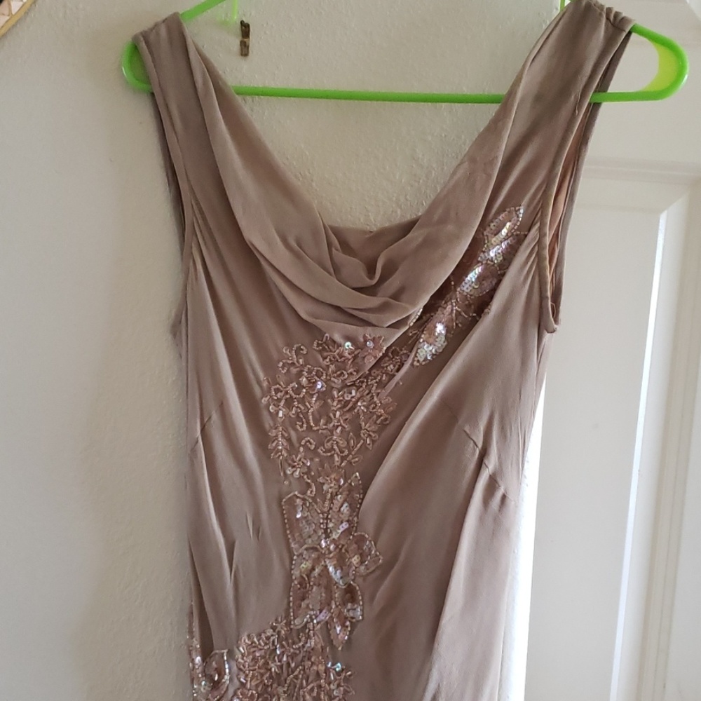 Embellished long cocktail dress